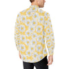 Daisy Yellow Watercolor Print Pattern Men's Long Sleeve Shirt