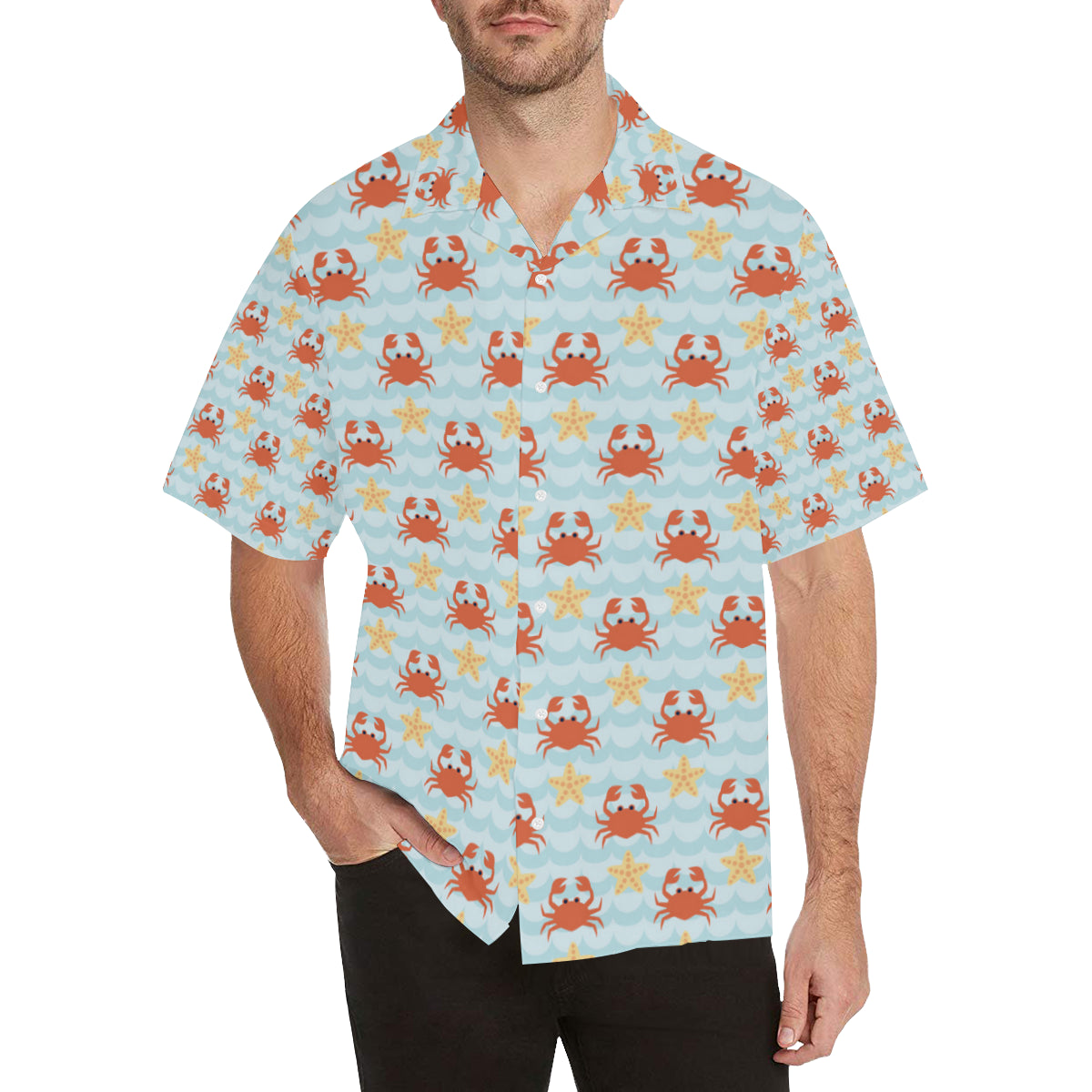 Crab Pattern Print Design 03 Men's Hawaiian Shirt