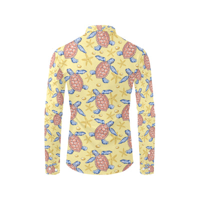 Sea Turtle Pattern Print Design T06 Men's Long Sleeve Shirt