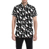 Goose Pattern Print Design 01 Men's Short Sleeve Button Up Shirt