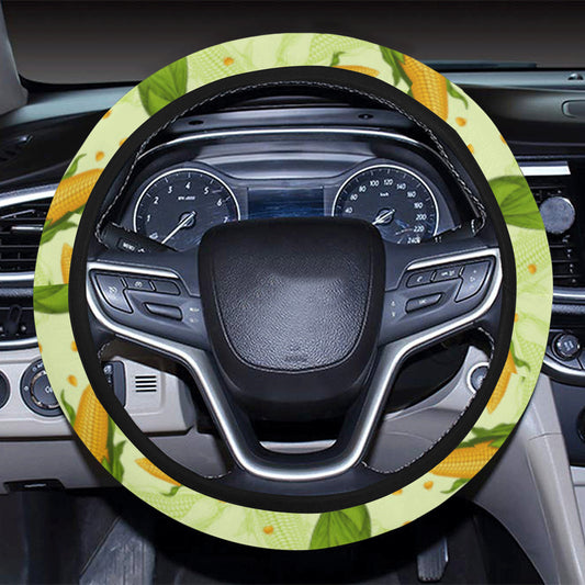 Agricultural Fresh Corn cob Print Pattern Steering Wheel Cover with Elastic Edge