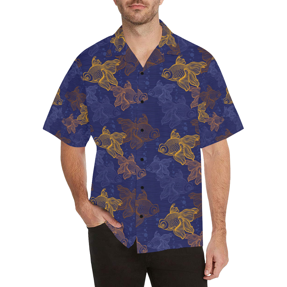 Goldfish Pattern Print Design 01 Men's Hawaiian Shirt