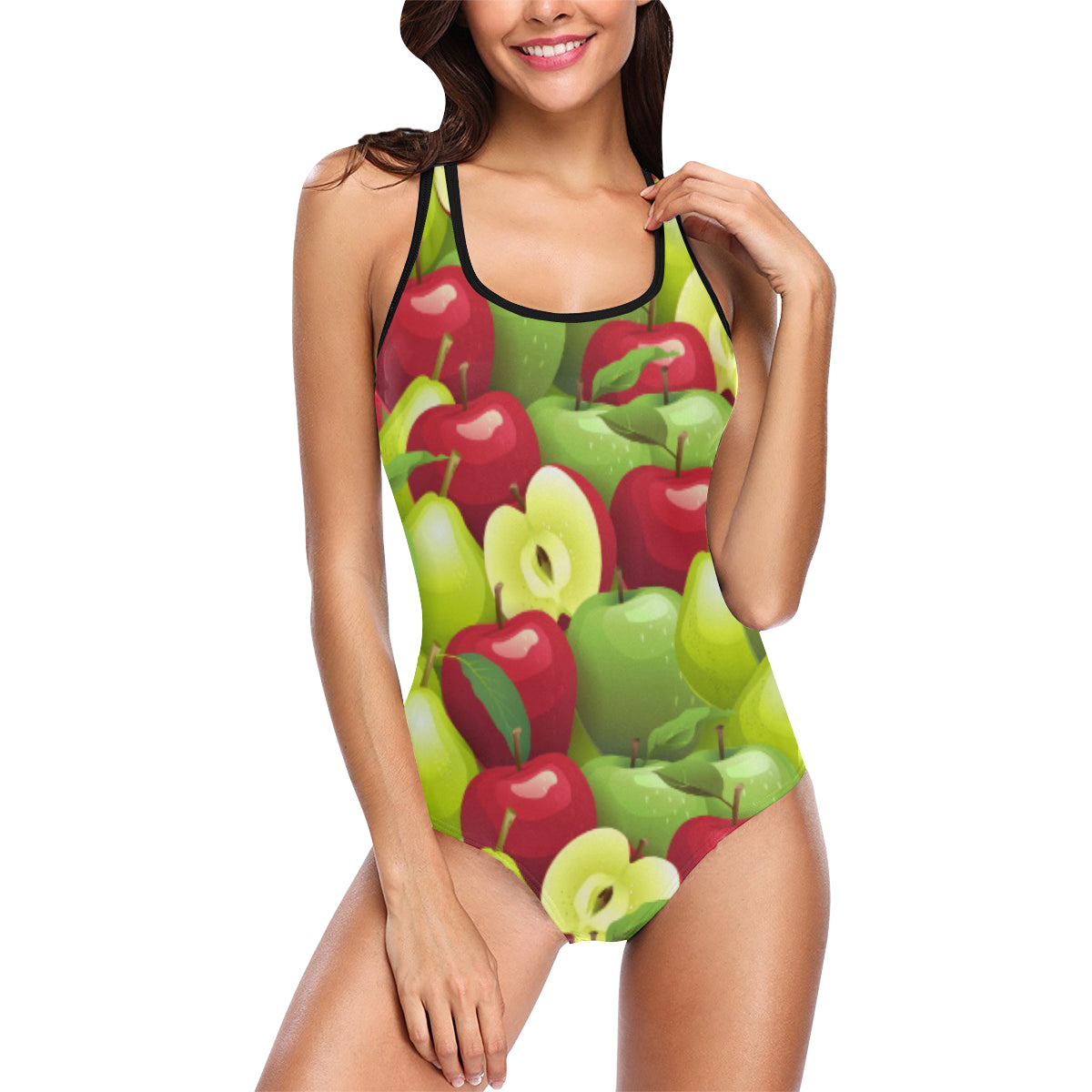 Apple Pattern Print Design AP03 Women Swimsuit