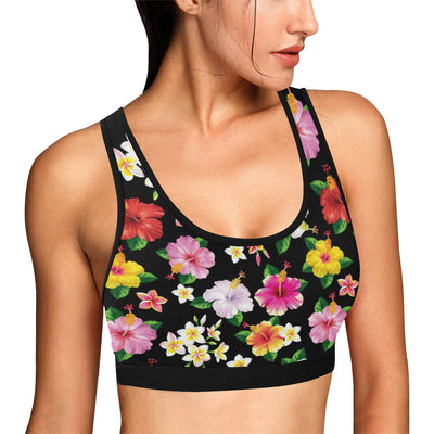 Hibiscus Pattern Print Design HB025 Sports Bra