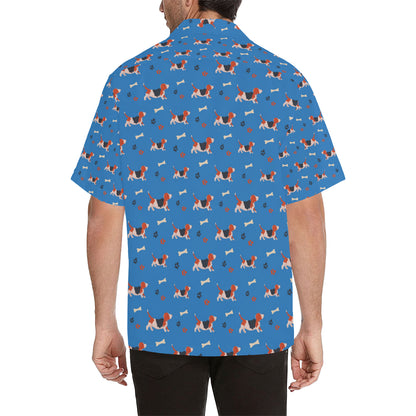Basset Hound Pattern Print Design 02 Men's Hawaiian Shirt