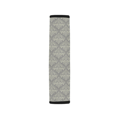 Damask Grey Elegant Print Pattern Car Seat Belt Cover