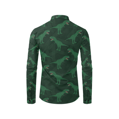 T Rex Pattern Print Design A06 Men's Long Sleeve Shirt