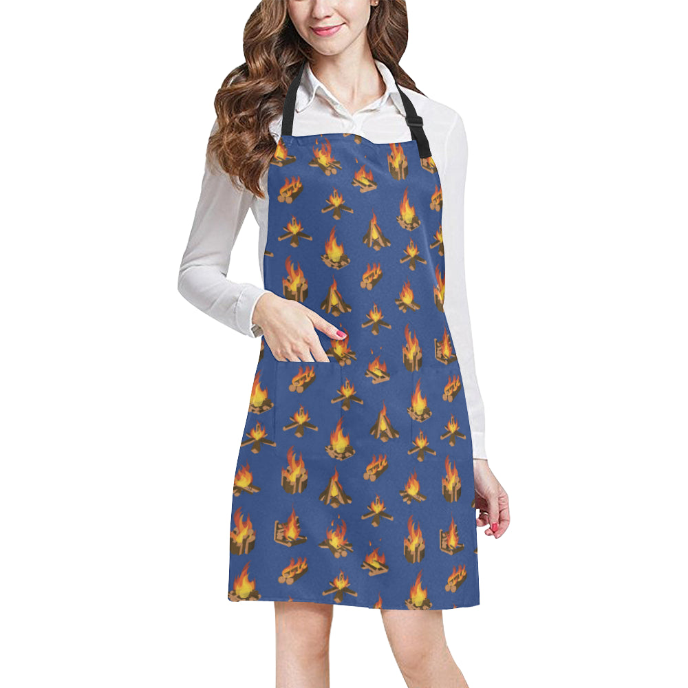 Campfire Pattern Print Design 03 Apron with Pocket