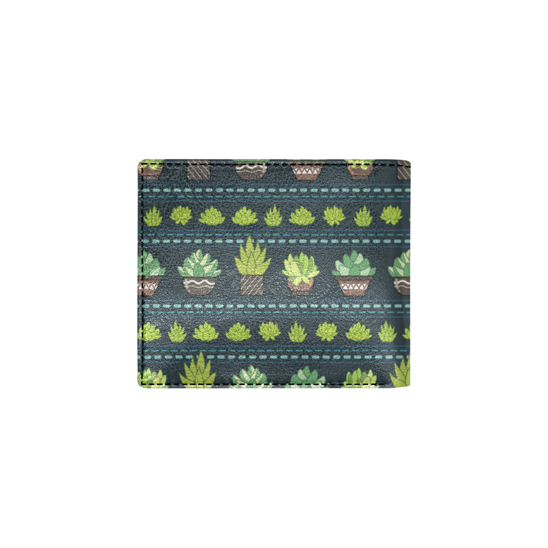Cactus Pattern Print Design 07 Men's ID Card Wallet