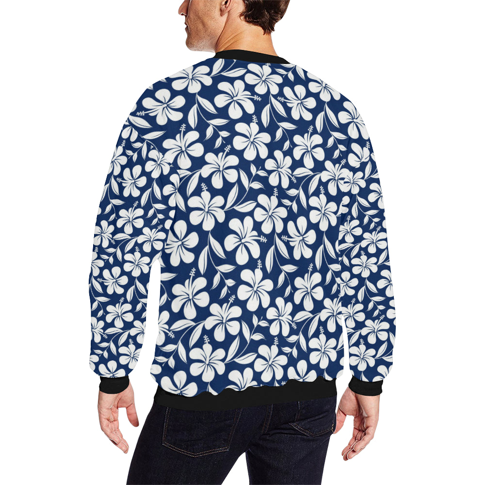 Hibiscus Pattern Print Design HB031 Men Long Sleeve Sweatshirt