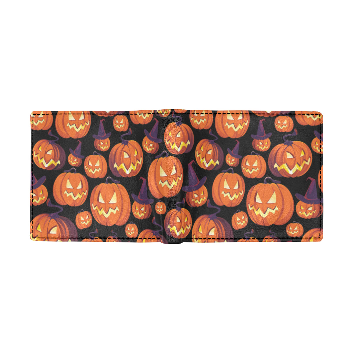 Halloween Pattern Print Design 04 Men's ID Card Wallet