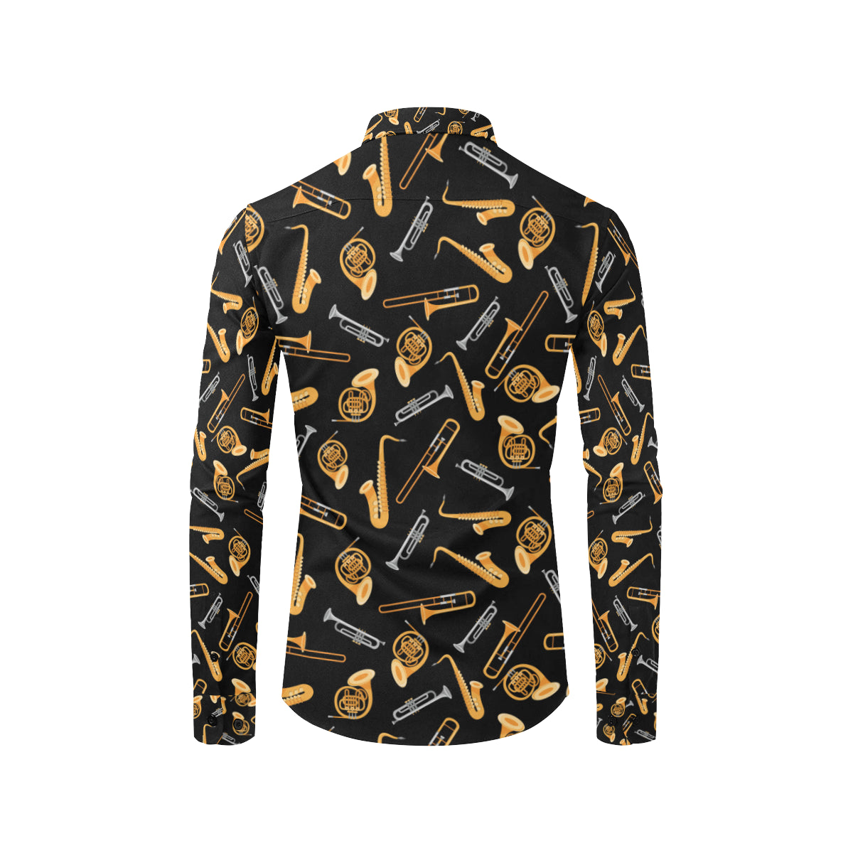 Jazz Pattern Print Design 01 Men's Long Sleeve Shirt