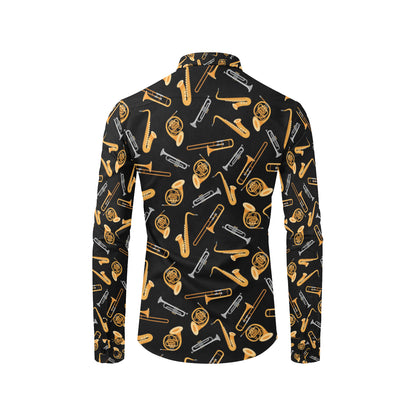 Jazz Pattern Print Design 01 Men's Long Sleeve Shirt
