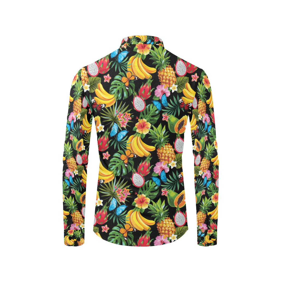 Tropical Fruits Pattern Print Design TF04 Men's Long Sleeve Shirt