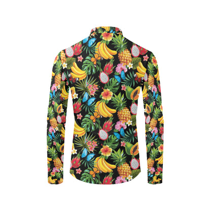 Tropical Fruits Pattern Print Design TF04 Men's Long Sleeve Shirt
