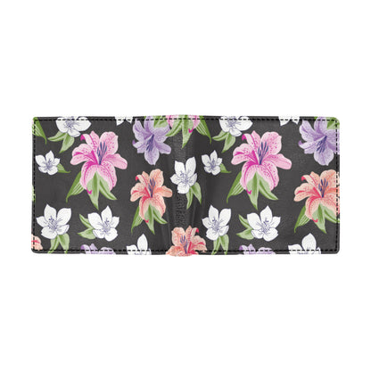 Lily Pattern Print Design LY02 Men's ID Card Wallet