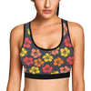 Hibiscus Pattern Print Design HB024 Sports Bra