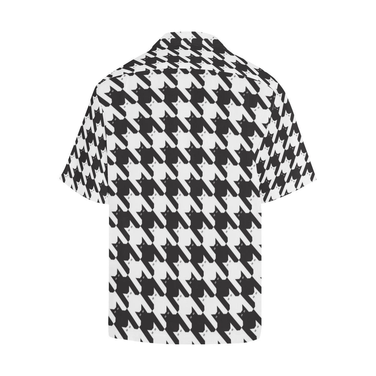 Cat HoundstoothPattern Print Design 01 Men's Hawaiian Shirt