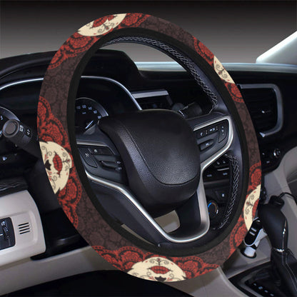Day of the Dead Mexican Girl Steering Wheel Cover with Elastic Edge