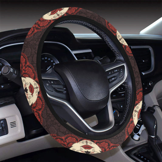 Day of the Dead Mexican Girl Steering Wheel Cover with Elastic Edge