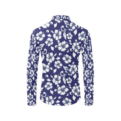 Hibiscus Pattern Print Design HB010 Men's Long Sleeve Shirt