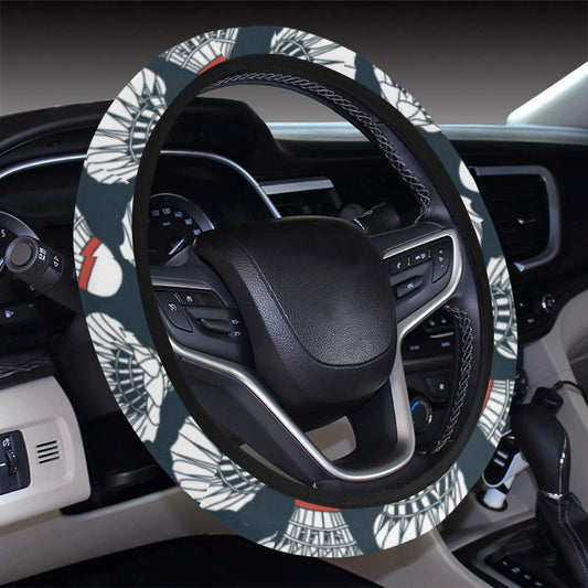 Badminton Ball Pattern Print Design 01 Steering Wheel Cover with Elastic Edge