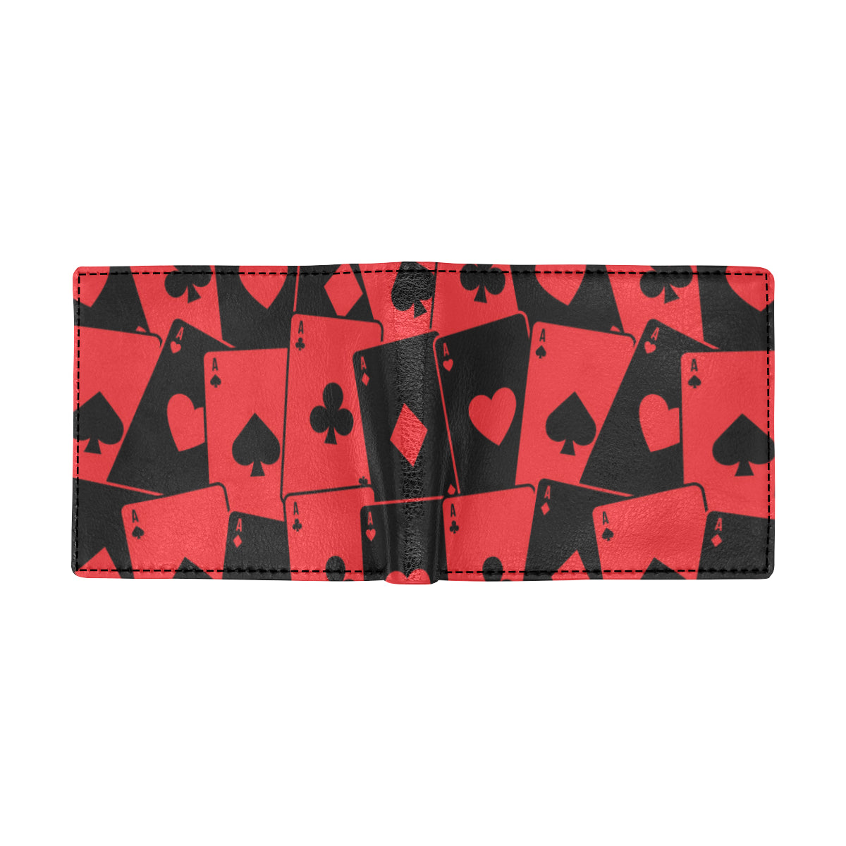 Poker Cards Pattern Print Design A01 Men's ID Card Wallet