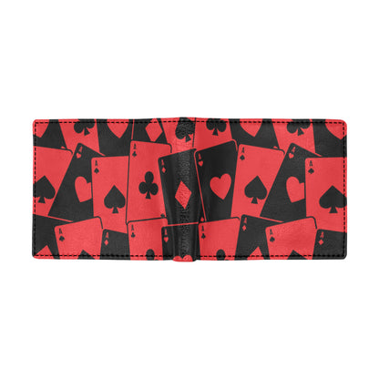 Poker Cards Pattern Print Design A01 Men's ID Card Wallet