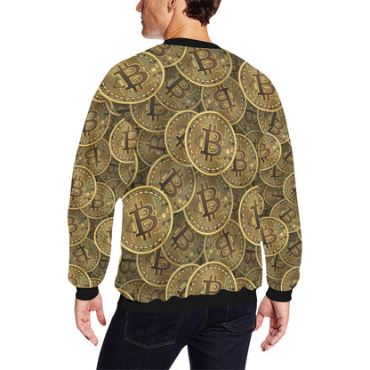 Bitcoin Pattern Print Design DO01 Men Long Sleeve Sweatshirt
