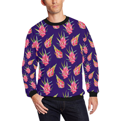 Dragonfruit Pattern Print Design DF02 Men Long Sleeve Sweatshirt