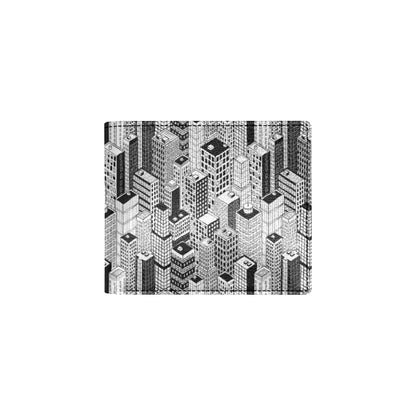 City  Pattern Print Design 02 Men's ID Card Wallet