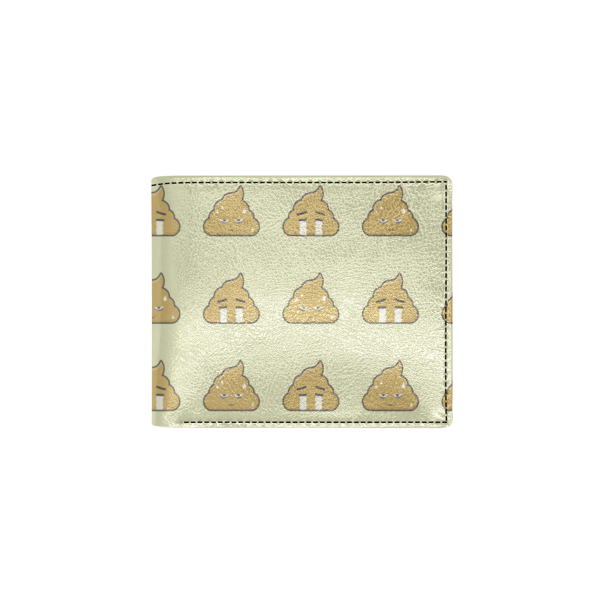 Poop Emoji Pattern Print Design A04 Men's ID Card Wallet
