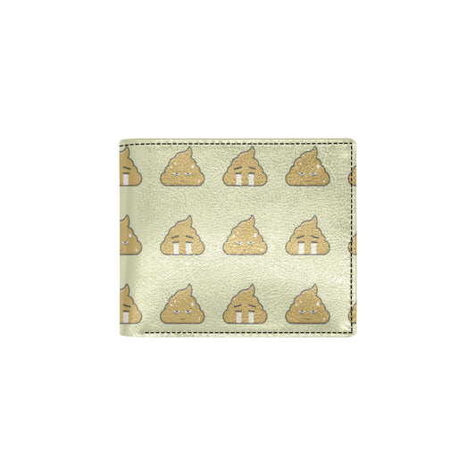 Poop Emoji Pattern Print Design A04 Men's ID Card Wallet