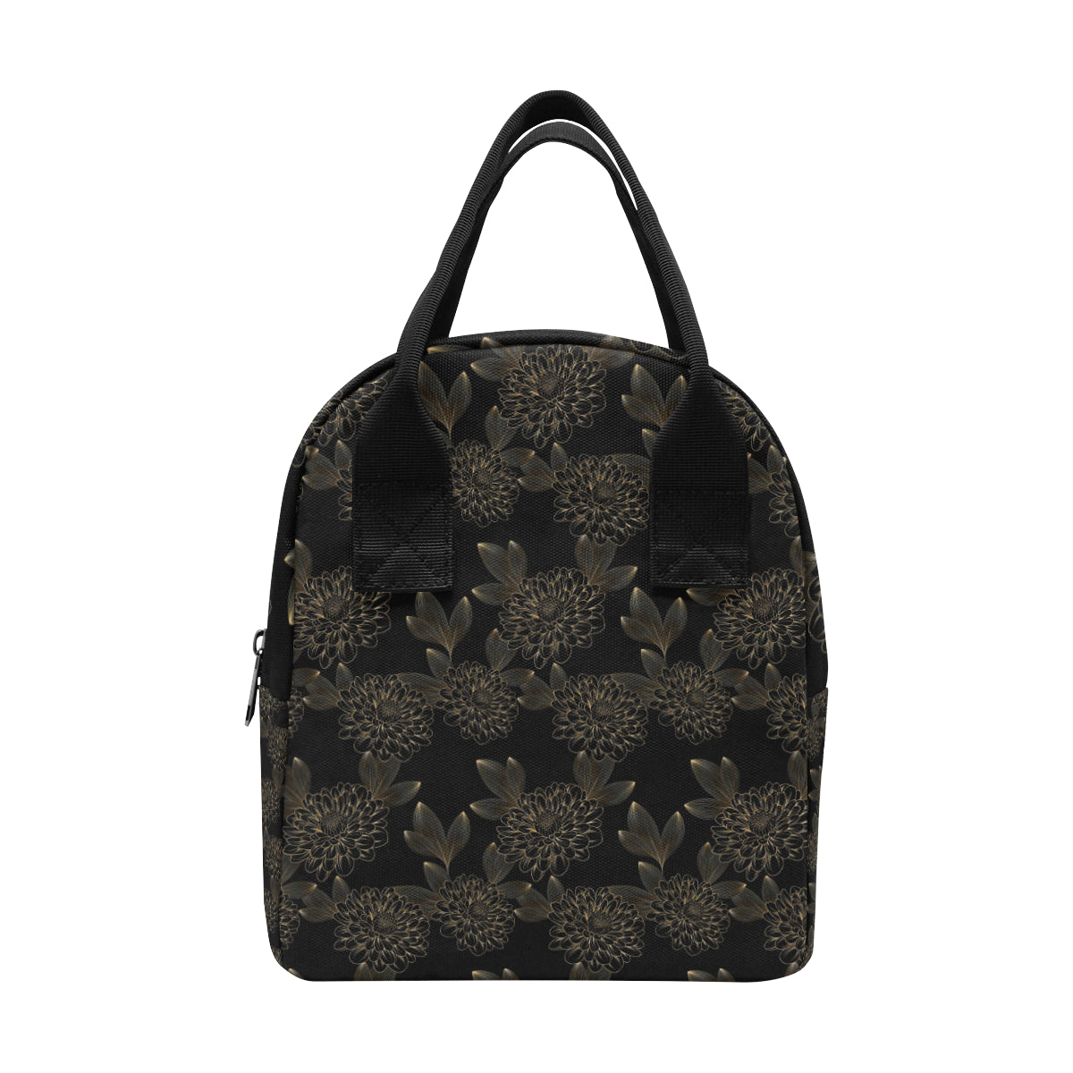 Dahlia Pattern Print Design DH04 Insulated Lunch Bag
