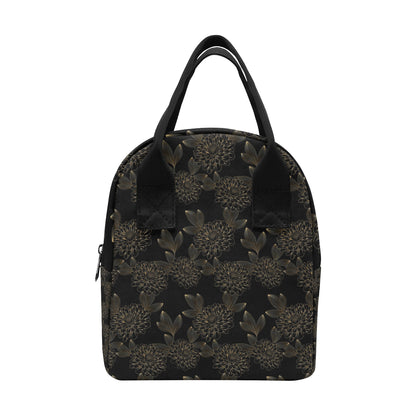 Dahlia Pattern Print Design DH04 Insulated Lunch Bag