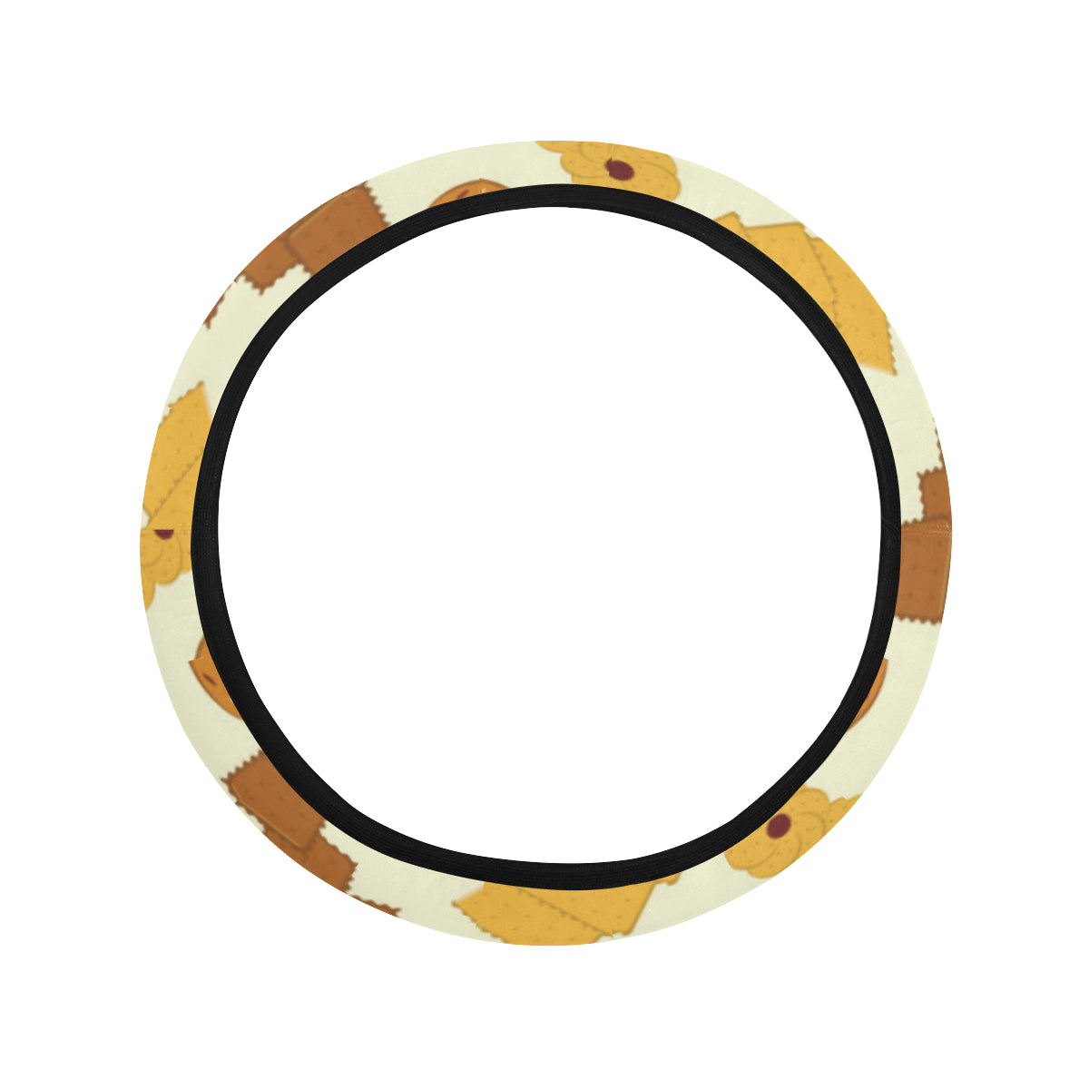 Cookie Pattern Print Design 06 Steering Wheel Cover with Elastic Edge