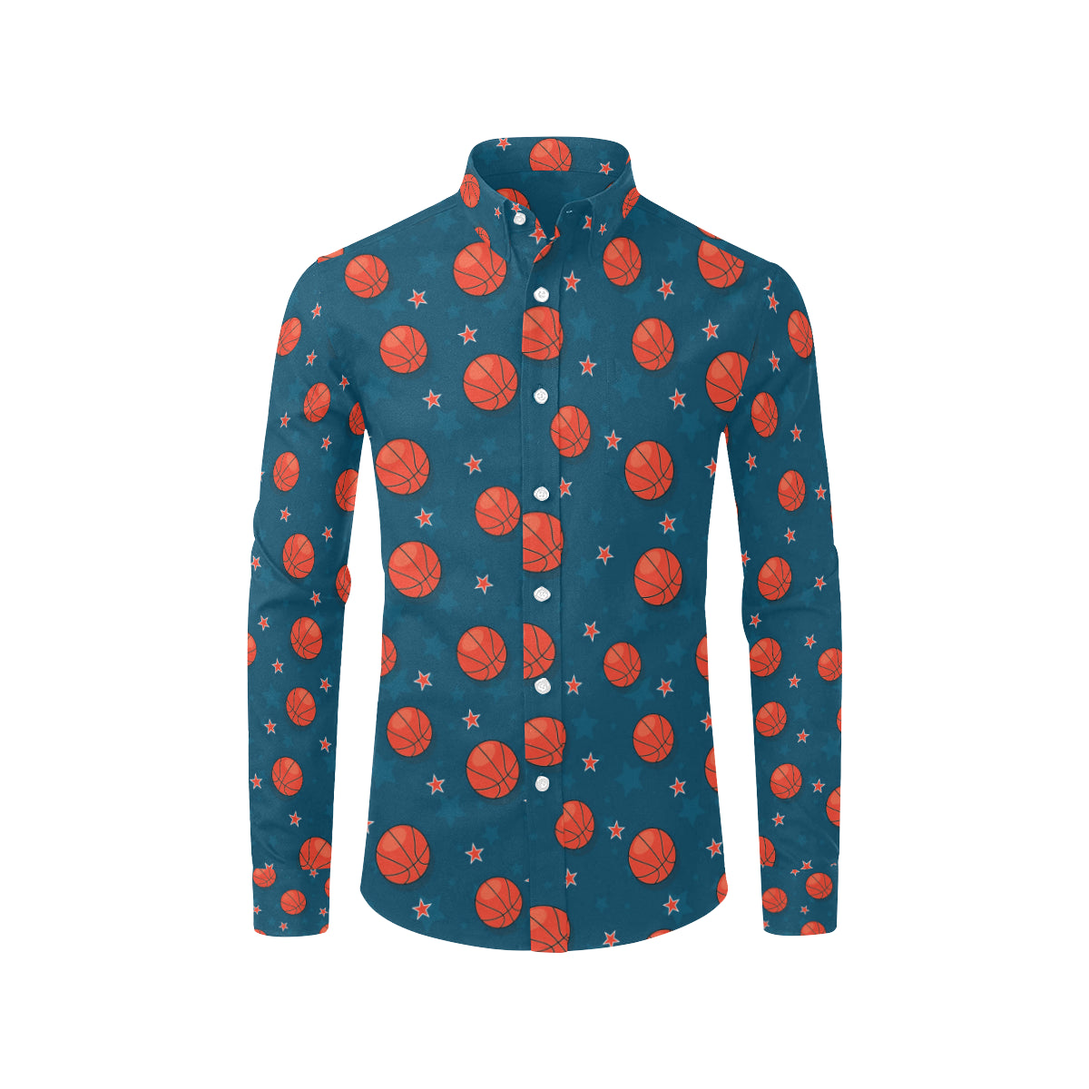 Basketball Pattern Print Design 02 Men's Long Sleeve Shirt