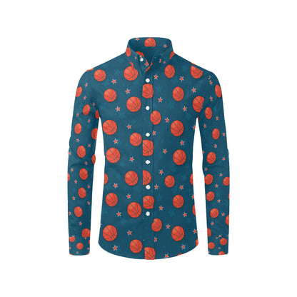 Basketball Pattern Print Design 02 Men's Long Sleeve Shirt