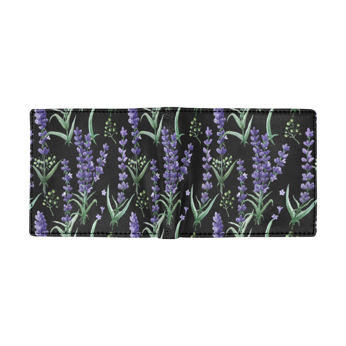 Lavender Pattern Print Design LV01 Men's ID Card Wallet