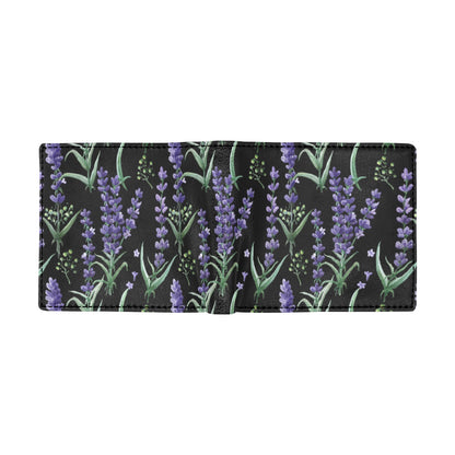 Lavender Pattern Print Design LV01 Men's ID Card Wallet