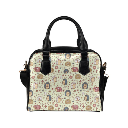 Hedgehog Cute Pattern Print Design 01 Shoulder Handbag