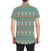 Indian Navajo Ethnic Themed Design Print Men's Short Sleeve Button Up Shirt