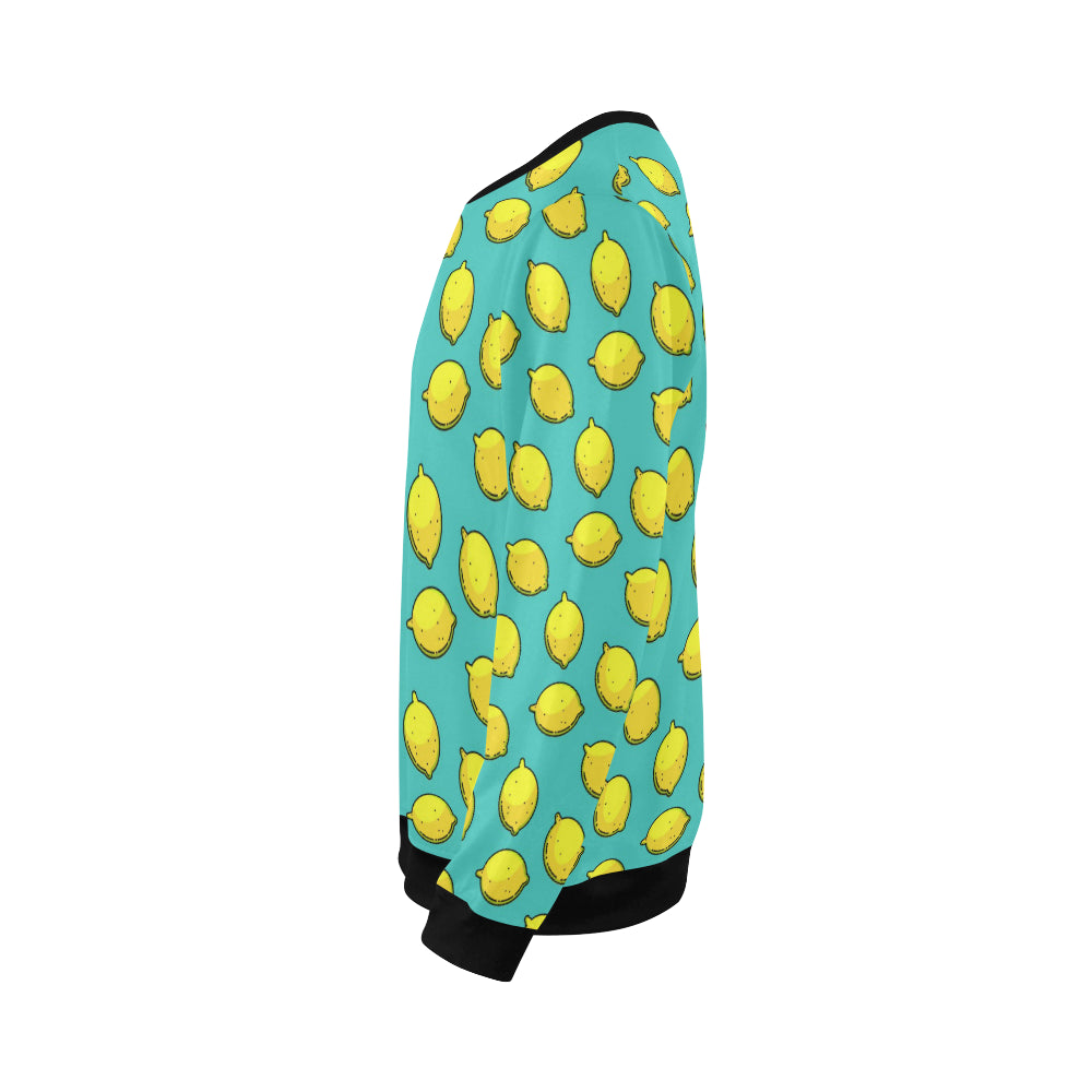 Lemon Pattern Print Design LM04 Men Long Sleeve Sweatshirt