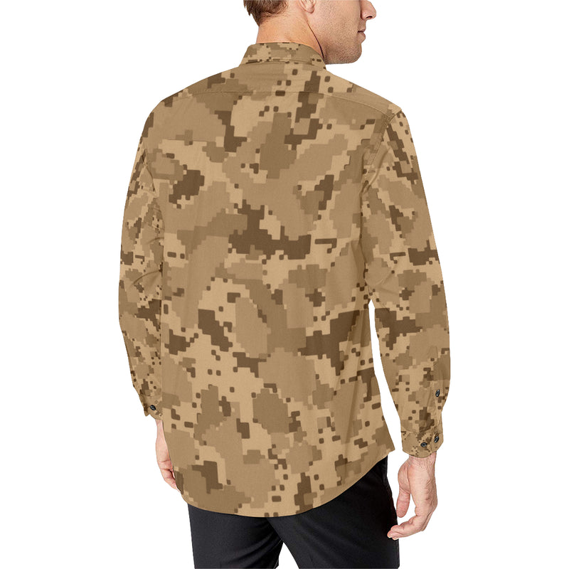 ACU Desert Digital Pattern Print Design 01 Men's Long Sleeve Shirt