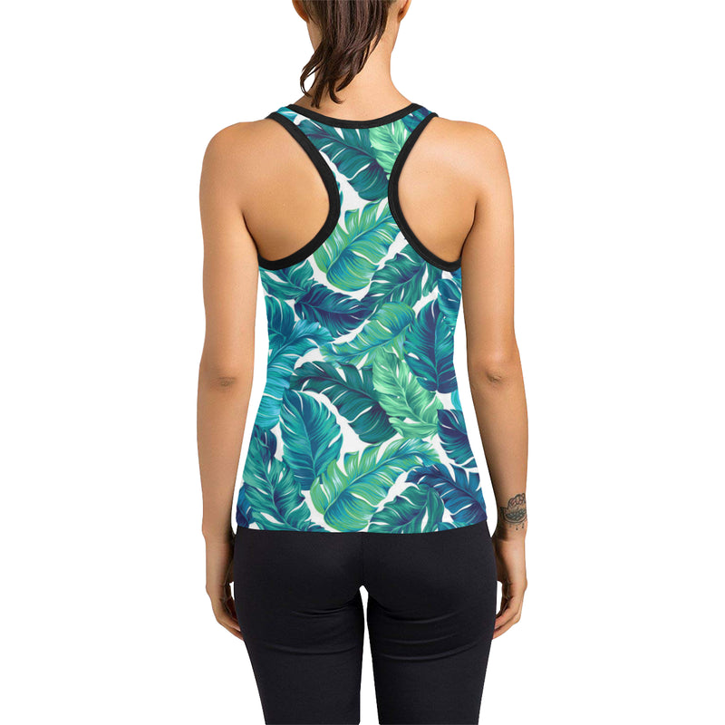 Brightness Tropical Palm Leaves Women's Racerback Tank Top