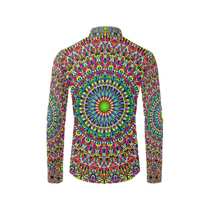 Bohemian Colorful Style Print Men's Long Sleeve Shirt