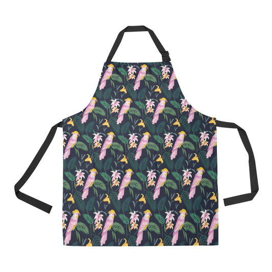Cockatoo Pattern Print Design 03 Apron with Pocket