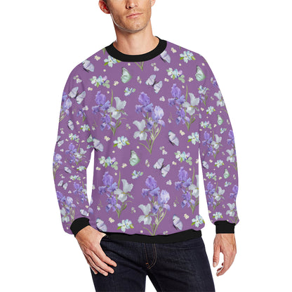 Iris Pattern Print Design IR09 Men Long Sleeve Sweatshirt