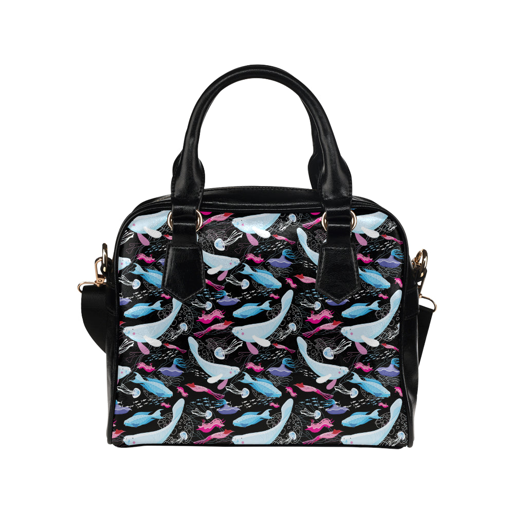 Manatee Pattern Print Design 02 Shoulder Handbag