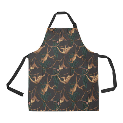Monkey Pattern Print Design 02 Apron with Pocket